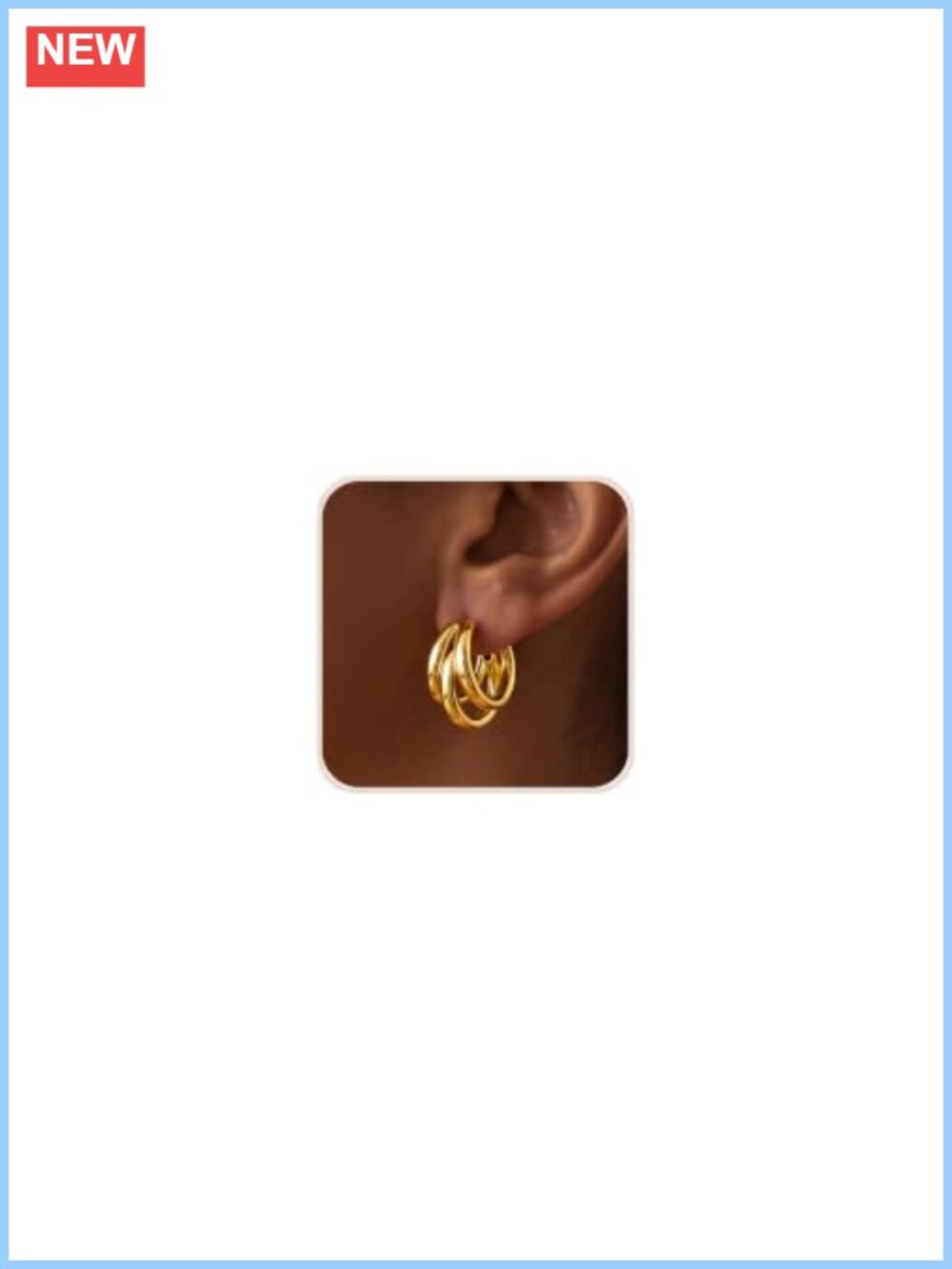Chunky Hoop Earrings 14K Gold Plated Huggie Hypoallergenic